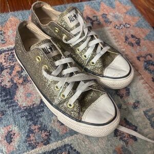 Converse Gold Glitter Sneakers